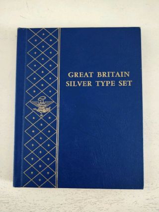 Vintage Blue Whitman Great Britain Silver Type Set Album 9517 In