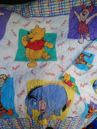 Vintage Winnie The Pooh Tigger Baby Blanket Crib Comforter L 1997 W/ Top Sheet