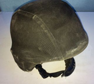 Vintage Dupont K Evlar Coated Riot Helmet W/canvas Cover,  Suspension/ Chin Strap