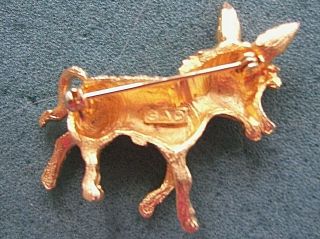 Burro - Donkey Gold Tone Pin - Sarah Coventry Jewelry - Sara Cov - Vtg 3