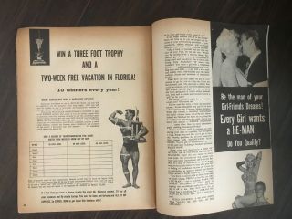 2 vintage Joe Weider Fitness muscle magazines circa 50 ' s Hargitay Delinger 4
