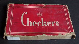 Vintage 1930s - 40s CROWN 3406 Wood Embossed CHECKERS (30) Embossing Co Albany NY 2