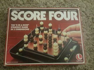 Vintage 1978 " Score Four " - Three Dimensional Strategy Game - Complete By Lakeside