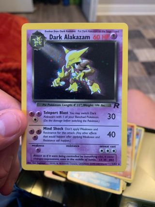 Vintage Pokémon Cards Dark Alakazam 1/82 Team Rocket Holo Pokemon Card