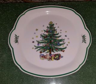 Vintage Nikko " Happy Holidays " 10 " X 9.  5 " Serving Plate