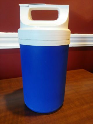 Vintage Igloo Playmate 1/2 Gallon Water Jug Cooler Blue White 3