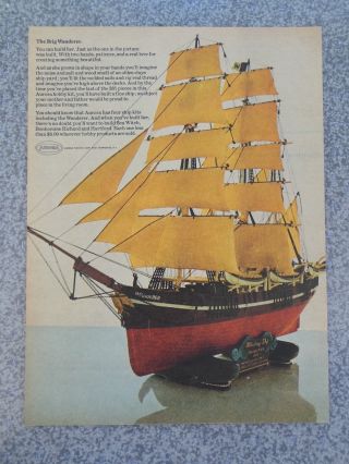 Vintage 1967 Aurora Brig Wanderer Whaling Ship Model Advertisement