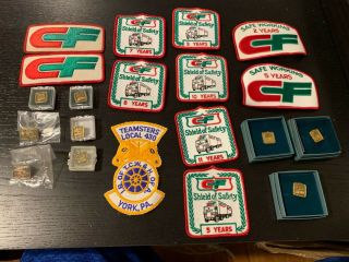 (20) Vintage Consolidated Freightways Logo Patches & Pins Safe Driver Teamsters