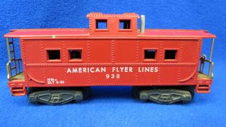 Vintage A.  C.  Gilbert American Flyer Lines 938 Red Caboose
