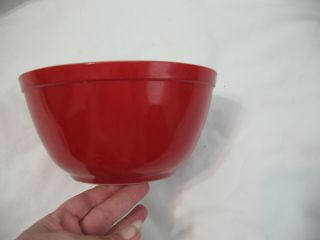 Vintage Early Pyrex Red Mixing Bowl 402 1½ Qt.  Primary Colors Nesting Bowl 2