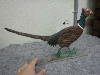 Vintage Painted Pheasant Topper For Mailbox Or Weathervane