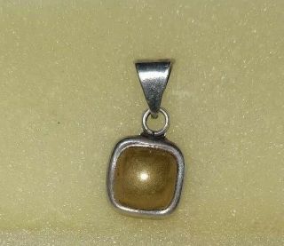925 Vintage Sterling Silver Two Tone Square/pendant