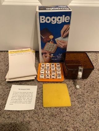 Boggle Parker Brothers Hidden Word Game Vintage Board Wooden Tiles 1976 Edition
