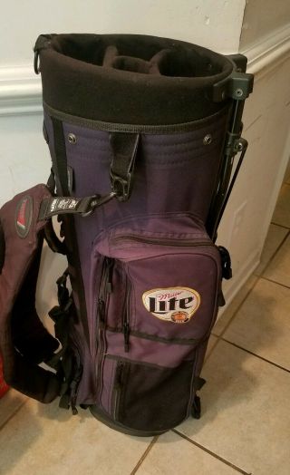 Vintage Dartek Miller Lite Beer Golf Bag With Stand And Strap