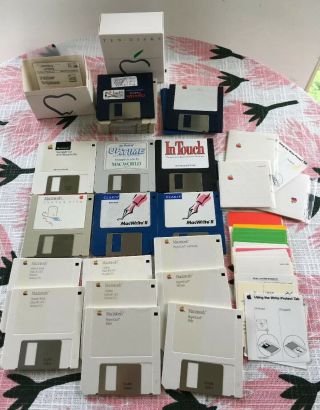 Vtg Apple Macintosh Software Floppy Disks System Utilities Hypercard Labels Mac