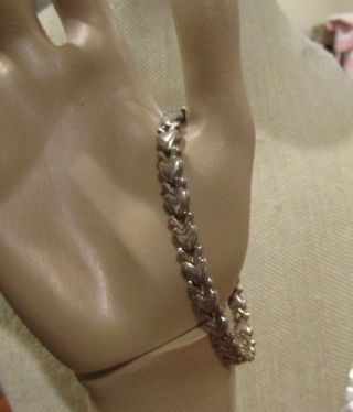 Fab 925 Italy Signed Vintage Sterling Silver Heart Link Bracelet 7.  9 Grams