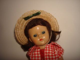 Vtg 1953 Ginny Vogue Doll Tiny Miss Straw Hat 39 Fit Mdm Alex/muffie/ginge8 "