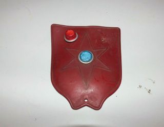 Vintage Rubber Bicycle Fender Rear Flap Guard With Blue Red Reflector S3