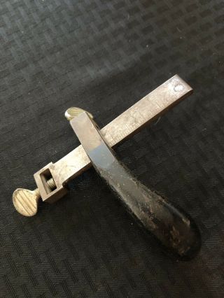 Vintage CS Osborne Draw Gauge Knife Leather Tool Strap Belt Lace Cutter 4
