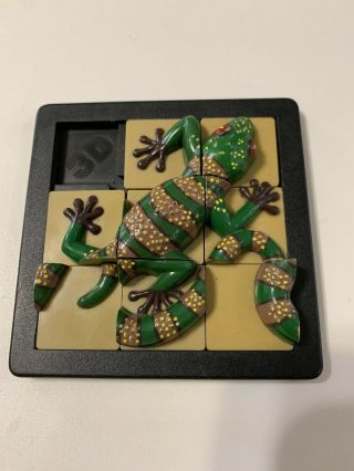Vtg 1993 Damert 3d Lizard Chameleon Sliding Square Tile Jigsaw Puzzle 3x3