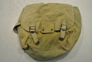Vintage Ww2 Us Army Musette Haversack Bag Complete Canvas Tan Khaki (2218)