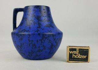 Vintage 60s - 70 ' s ES KERAMIK (Emons Sohne) Blue Vase West German Pottery Fat Lava 3