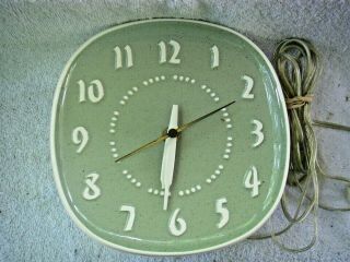 Russell Wright Wall Clock Ceramic Steubenville Mid Century Modern Vintage