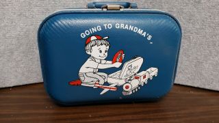 Vintage Boys Hard Suitcase Going To Grandma 