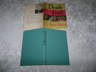 Vintage book - Death of A Fool - A Mystery Novel by Ngaio Marsh - 1956 HBDJ 3