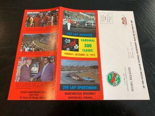 Vintage 1972 Martinsville Speedway Cardinal Classic Modified Nascar Brochures