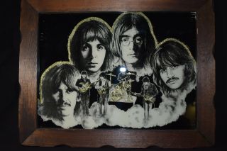 Vintage Beatles Glitter Picture - Wood Frame