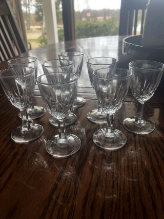 Set 8 Crystal Cordial Stemware Glasses Wine Goblet Waterford ? Vintage