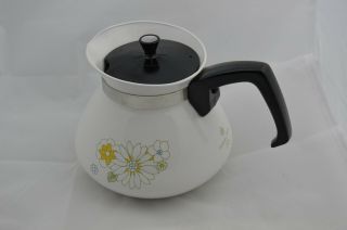 Vintage Corning Ware 6 Cup Tea Pot Daisy Flower Pattern