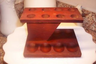 Vintage 8 Smoking Pipe Stand Holder Could Be Walnut ? Nc