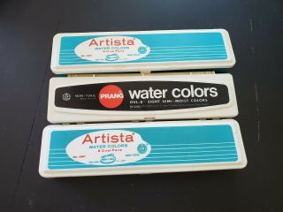 Vintage Prang and Artista Watercolors with Brushes 3