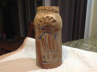 Vintage Old Native American Indian Style Hand Crafted Pottery Signed Vase.