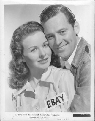 Jeanne Crain William Holden Vintage Photo From 1948 Film Apartment For Peggy