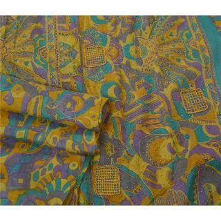 Tcw Vintage Saree Pure Silk Hand Beaded Multicolor Craft Fabric Craft Sari 2