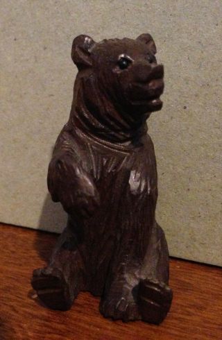 Vintage Miniature Hand Carved Wooden Bear Figurine