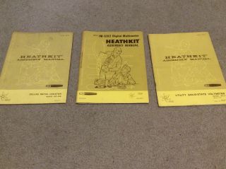 3 Vintage Heathkit Manuals - Metal Locator,  Voltmeter And Multimeter