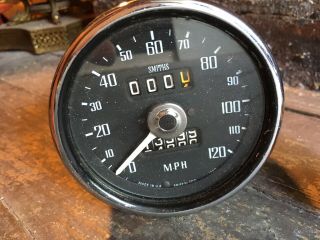 Vintage Mg Smith’s Speedometer 120mph W/2 Angle Drives Nr