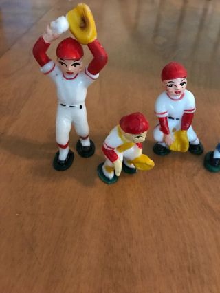 Vintage plastic cake / cupcake toppers.  Baseball teams 5 Red 1 Blue No Football 2