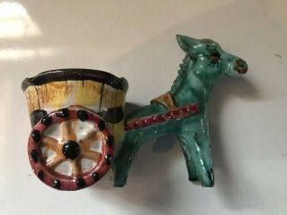 Italian Donkey Cart Planter - Italy - Ceramic / Porcelain,  Vintage