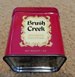 Vintage Brush Creek Kentucky Club Tobacco Tin,  Vibrant Red & Graphics 1 Oz Size