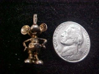 Disney Mickey Mouse Vintage 3d.  925 Sterling Silver Charm