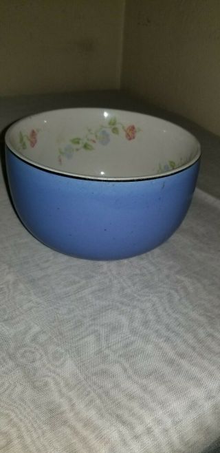 Vintage Hall China 6” Morning Glory Straight Sided Cadet Blue Mixing Bowl