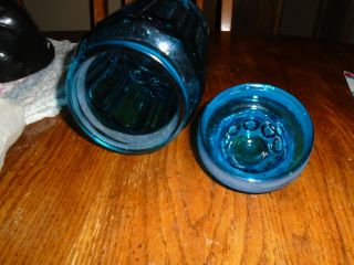 VTG MOON & STAR LARGE JAR CANISTER WITH FROSTED LID 11 1/2 