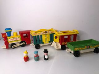 Vintage Fisher Price Little People Circus Train 991 W/ Train Whistle
