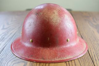 Vintage E.  D.  Bullard Hard Boiled Red Fiberglass Safety Hat,  NRC,  6 5/8 - 7 5/8 3