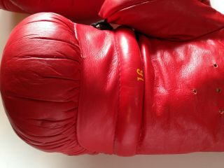 VTG Everlast Boxing Gloves 16 Oz Red Leather Fighting Boxer Man Cave USA 5